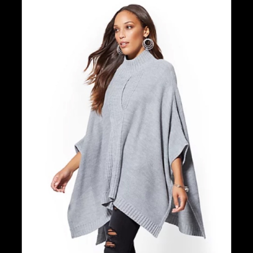 Heather Grey Poncho